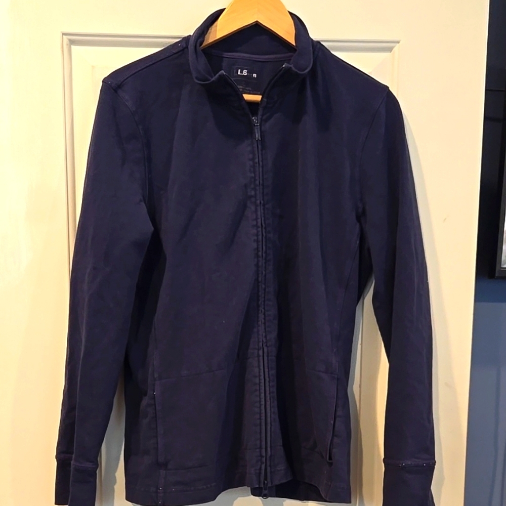 L.L. Bean Women's Navy Sweatshirt Zipper Front Jacket Size XL